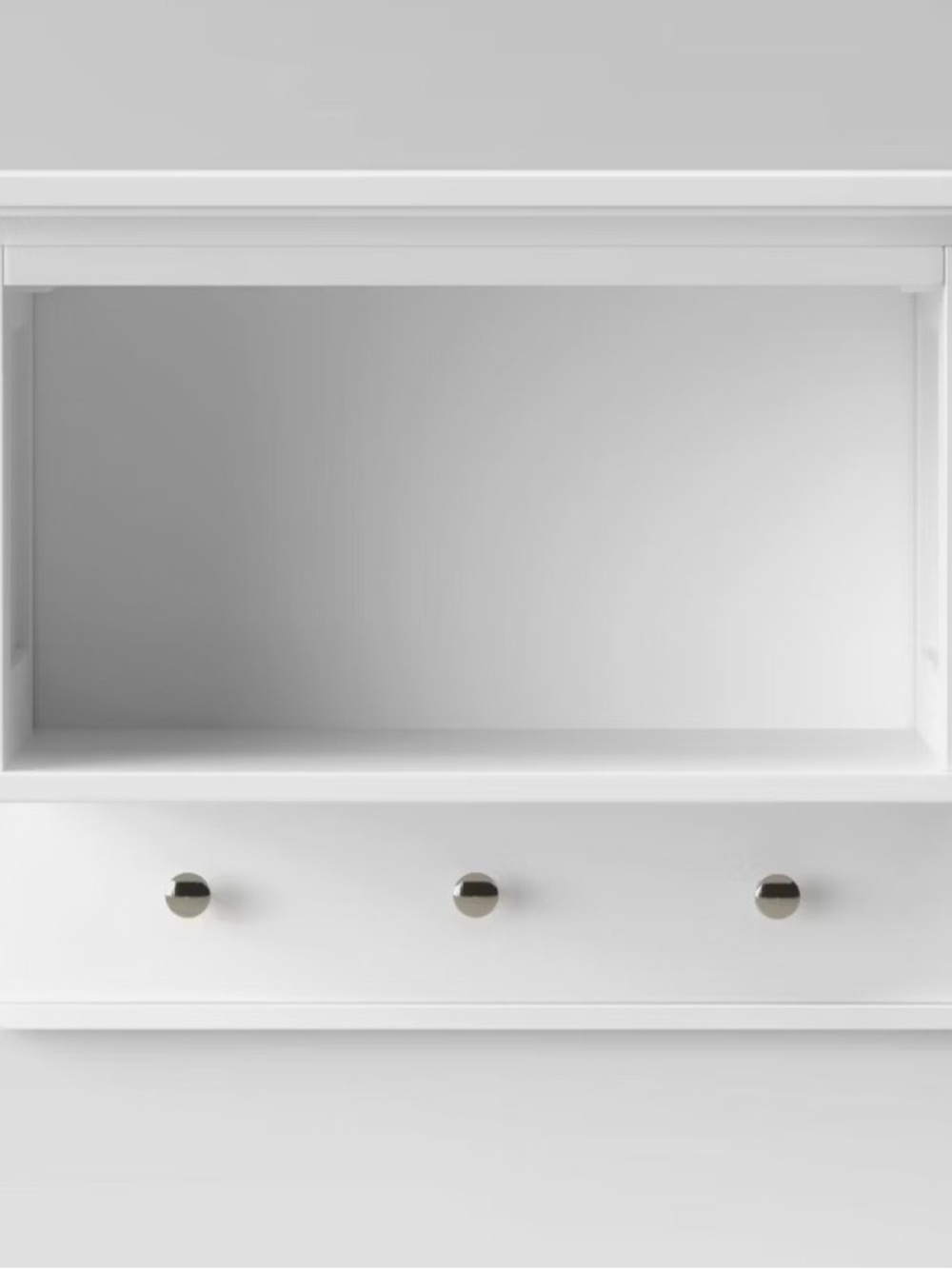 Threshold Wall Shelf with Hooks White : Microfiber Machine Washable